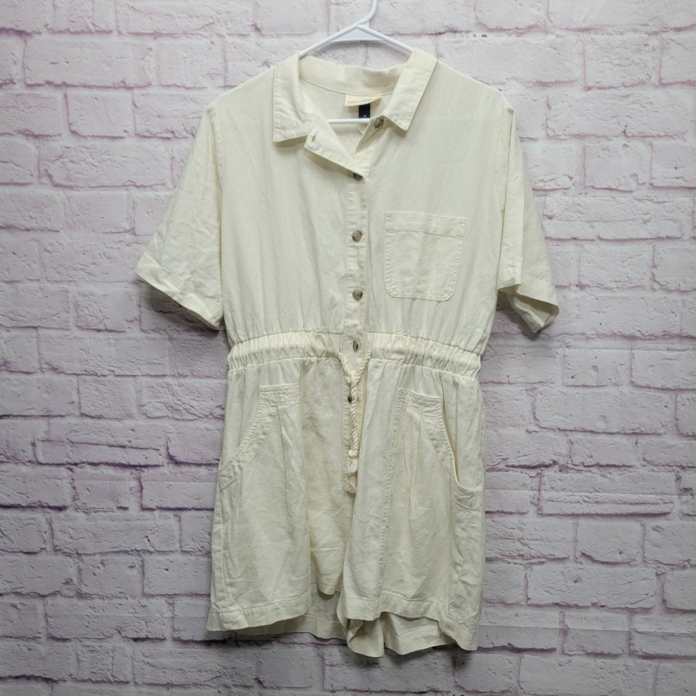 NEW Universal Thread Boilersuit Short Romper M Tie Waist Beachy Retro Resortwear